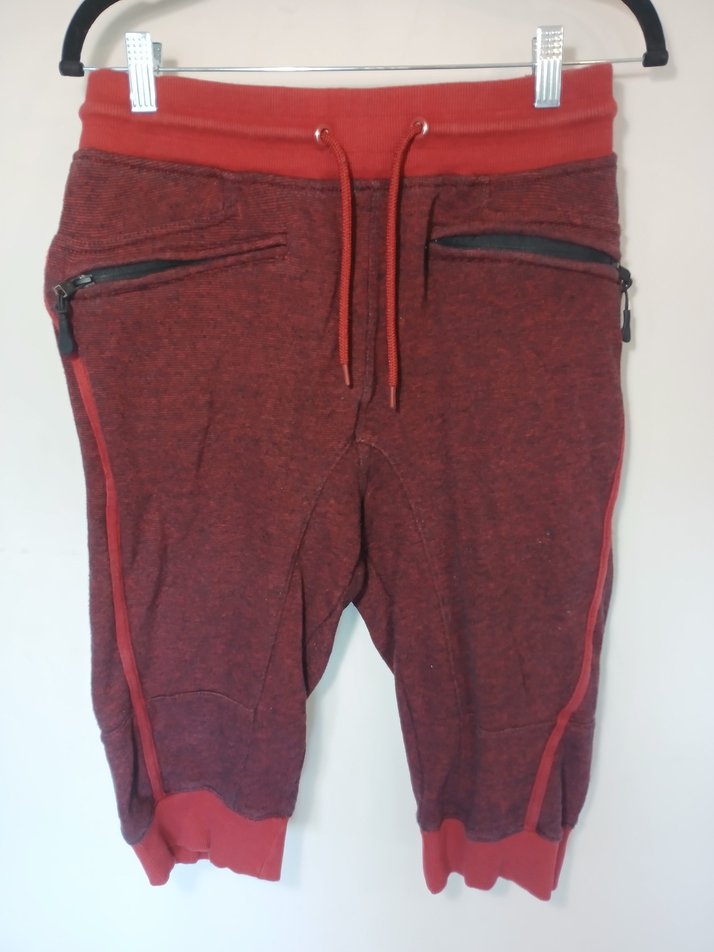 Men's Burnt Red 80% CottonAthletic Drawstring Shorts